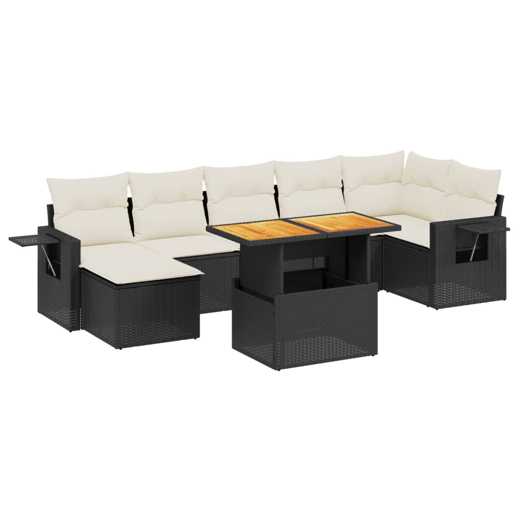 Garden Sofa Set Black PE rattan Large Modular Garden Sofa Set