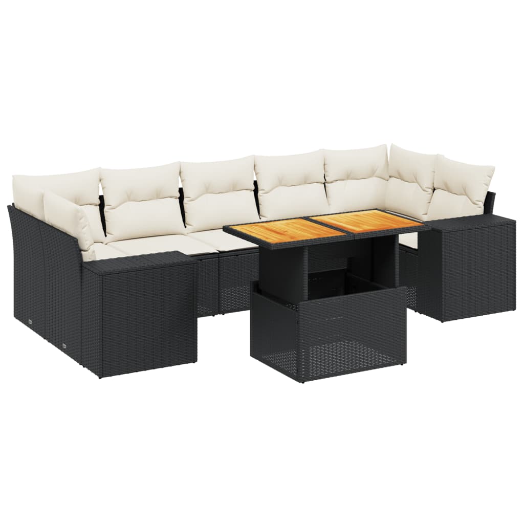 Garden Sofa Set Black, Cream White