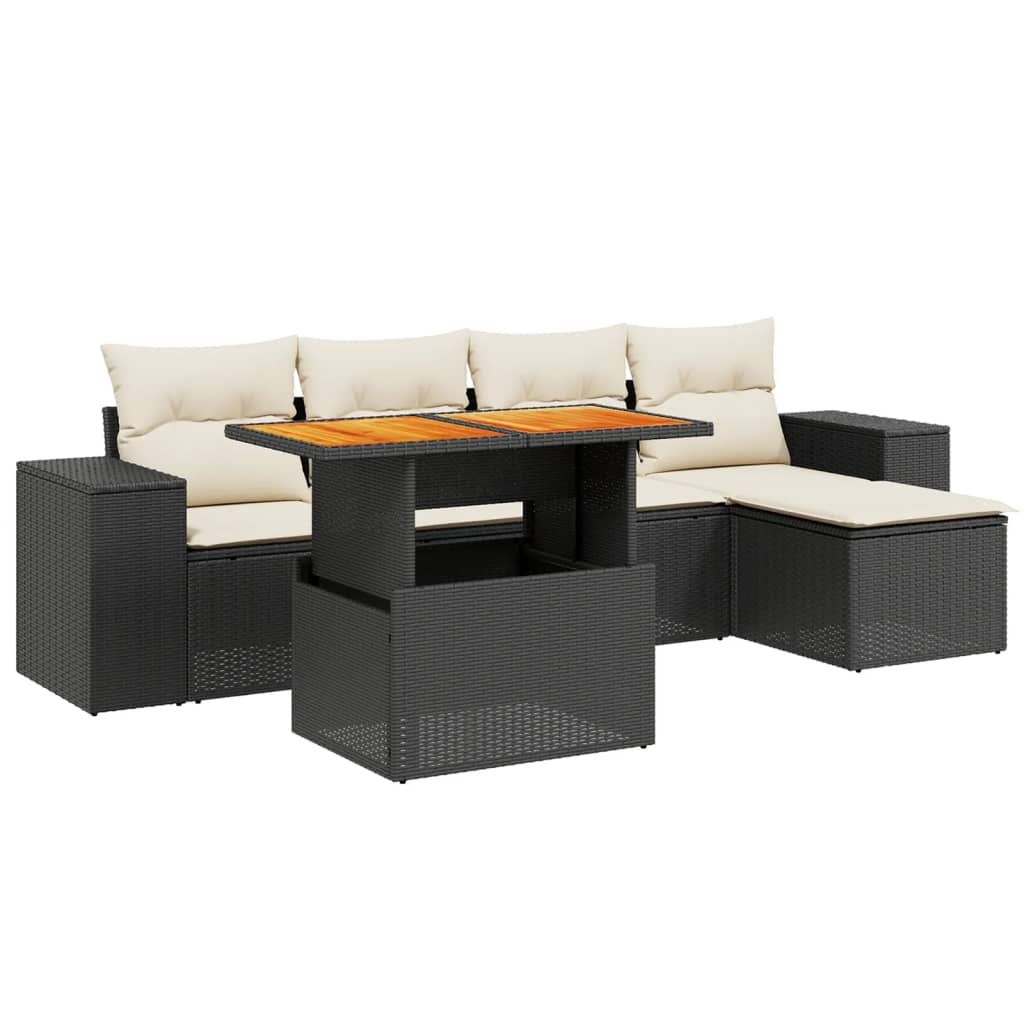Garden Sofa Set Black, Cream white