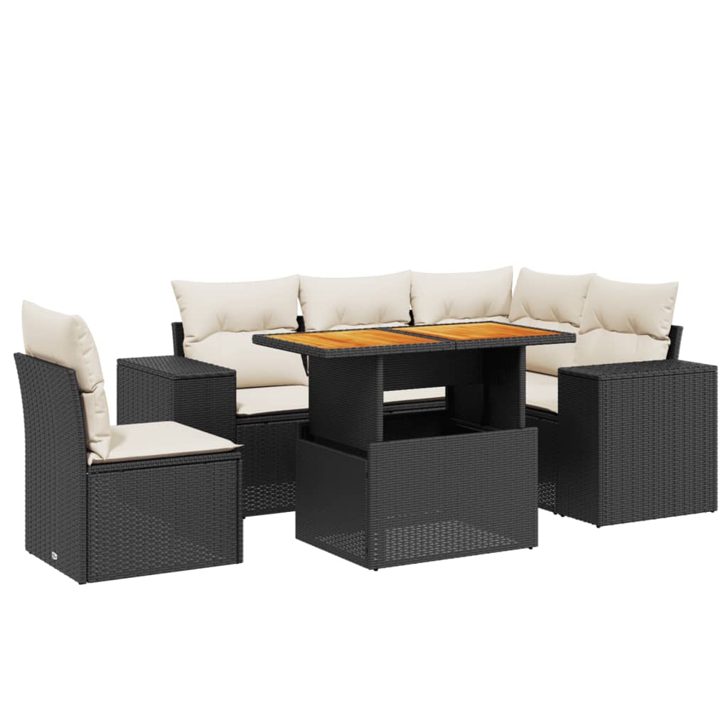 Garden Sofa Set Black, Cream White