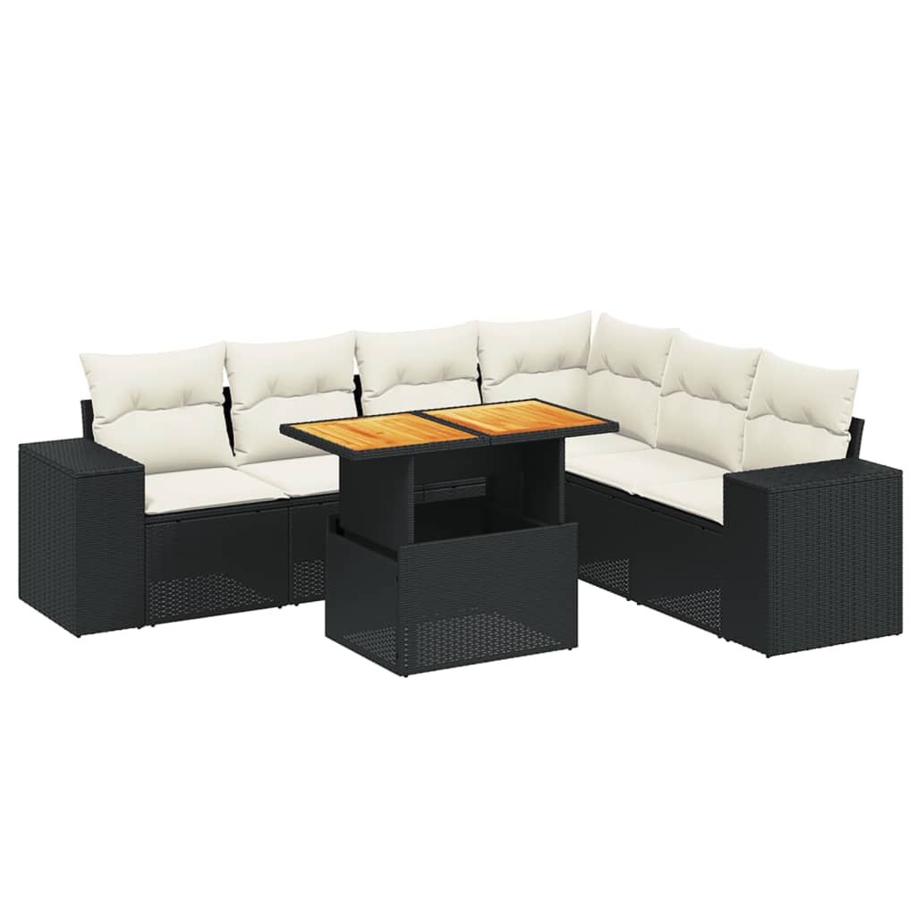 Garden Sofa Set Black, Cream white