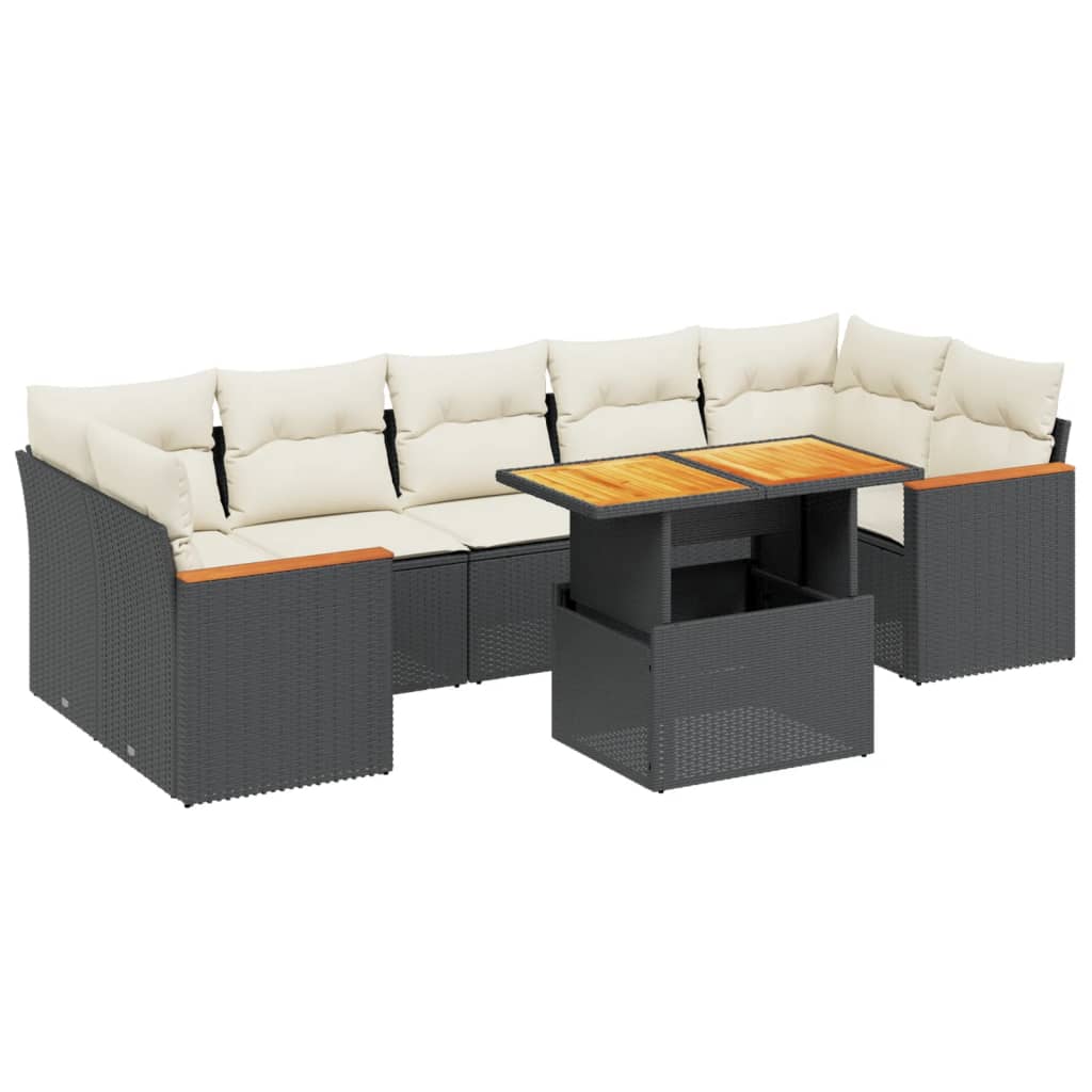 Garden Sofa Set Black, Cream White