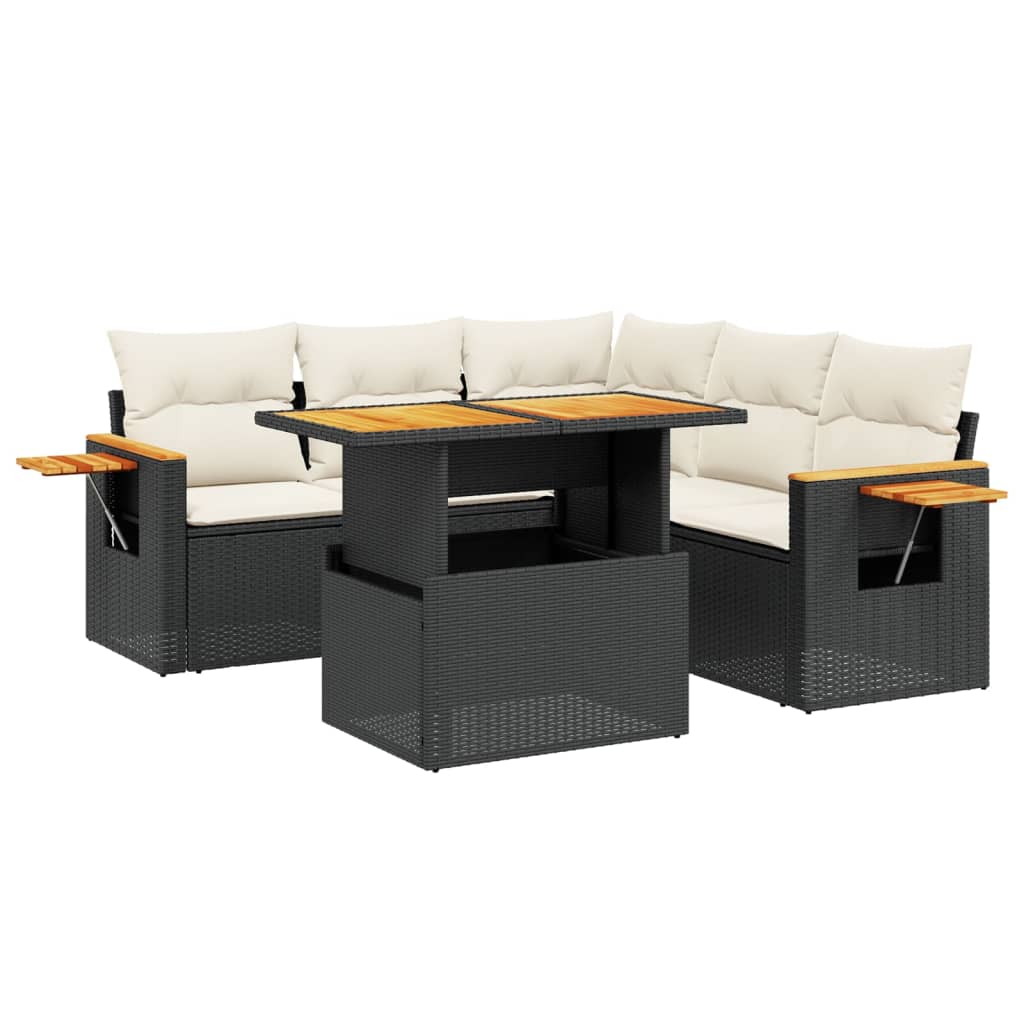 Garden Sofa Set Black, Cream White