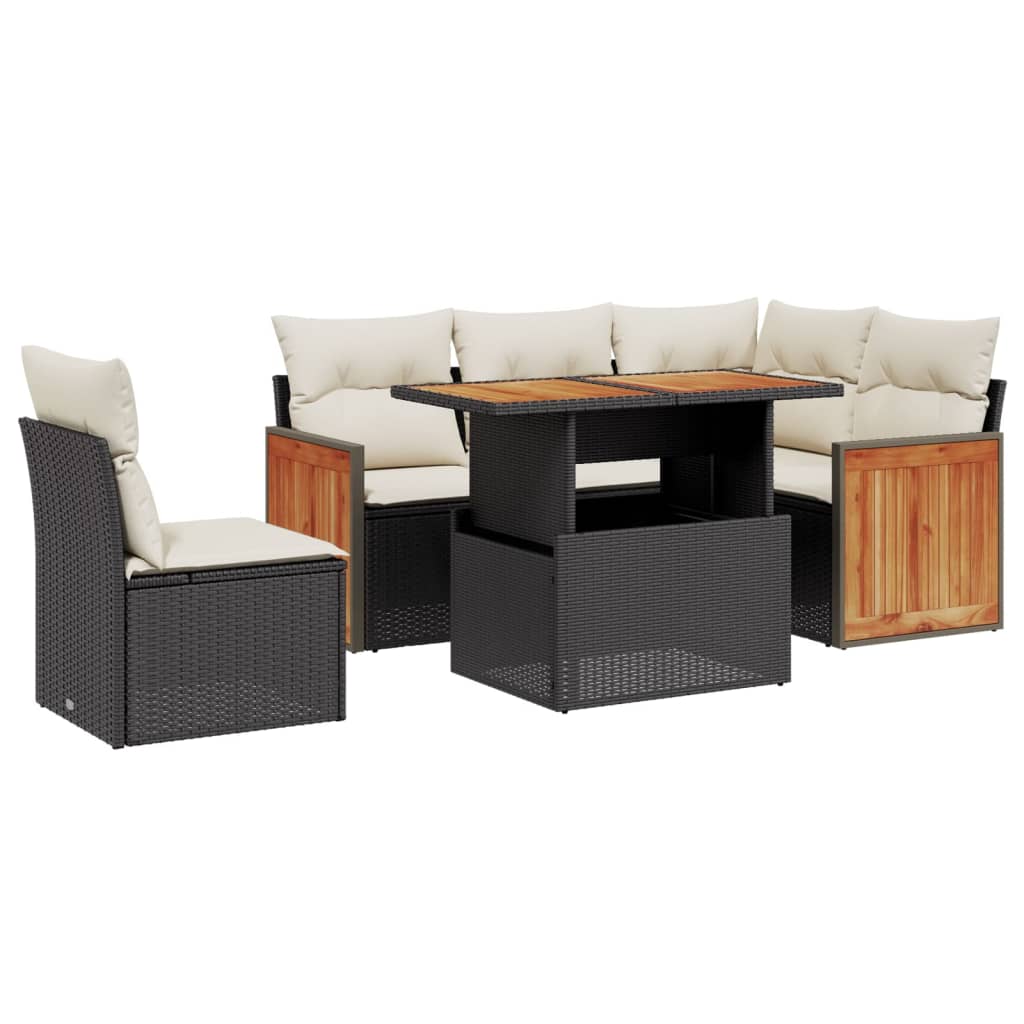 Garden Sofa Set Black PE rattan Large Modular Garden Sofa Set