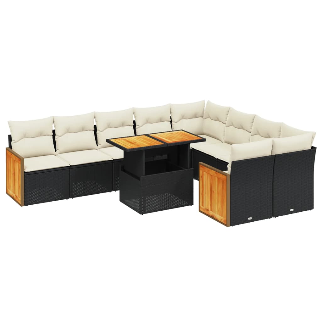 Garden Sofa Set Black PE rattan Large Modular Garden Sofa Set