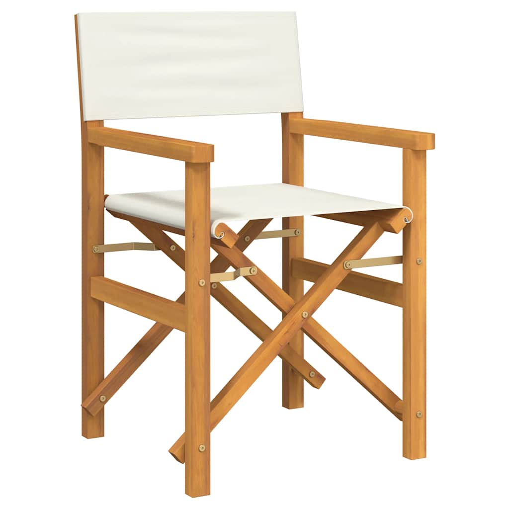 Director's Chair Cream, Teak Solid Teak wood, Polyester Standard