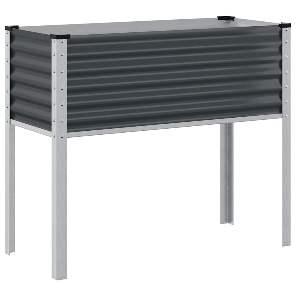 Garden Planter Anthracite Steel 39.4 x 16.1 x 35.4 in Durable