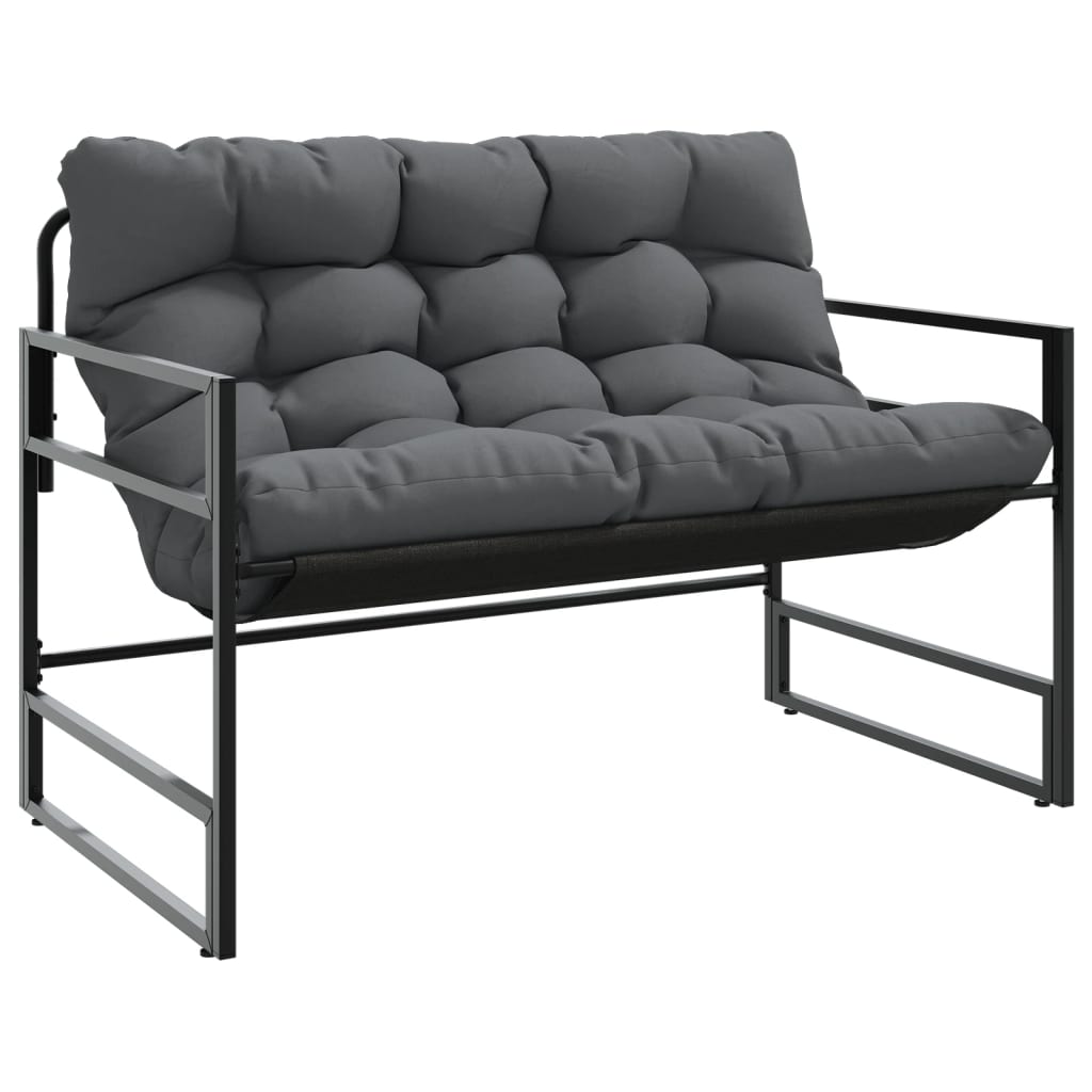 Garden Bench Anthracite, Black Powder-coated steel, Textilene
