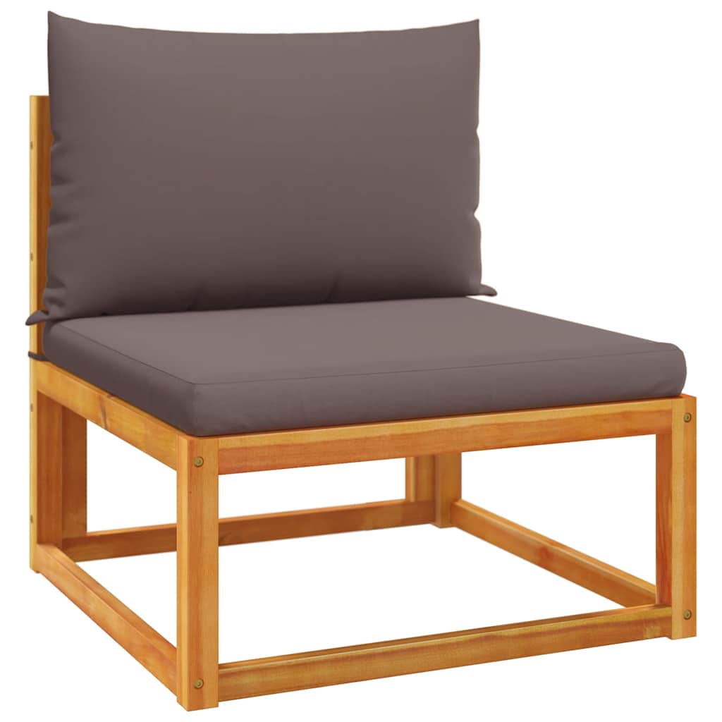 Garden Sofa Armless with Cushions Wood Acacia&Rope