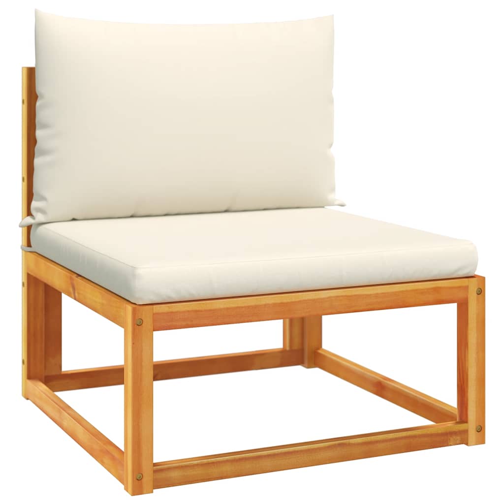 Garden Sofa Armless with Cushions Wood Acacia&Rope