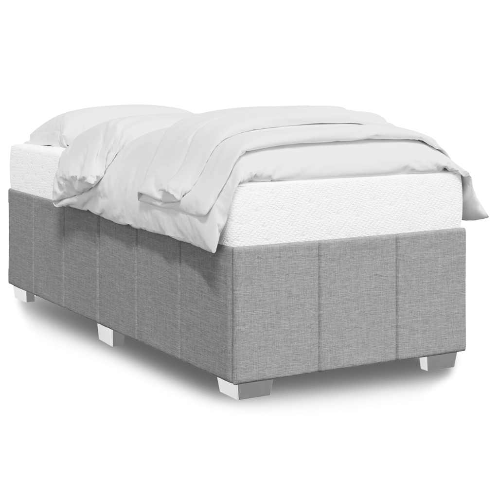 Bed Frame Light Grey 100% Polyester, Plywood, Engineered Wood