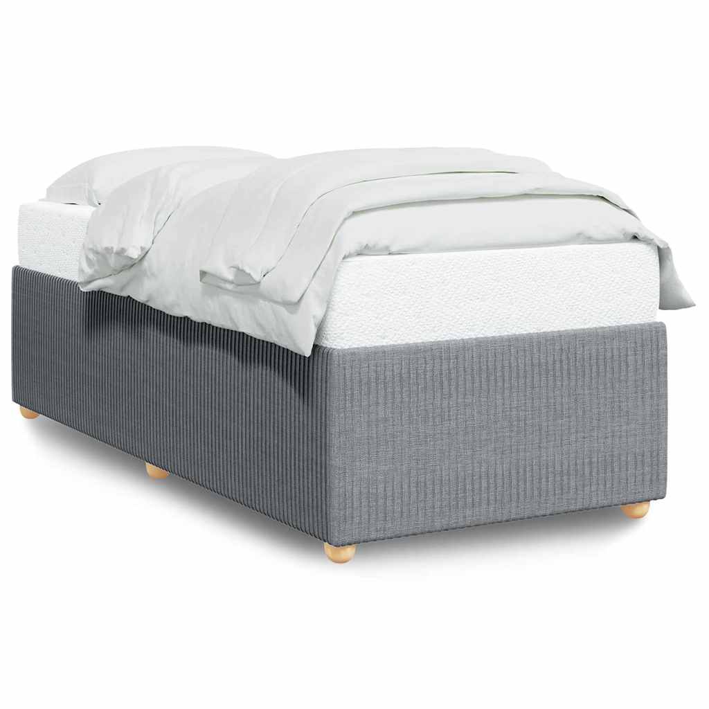 Bed Frame Light Grey Polyester, plywood, engineered wood Twin XL