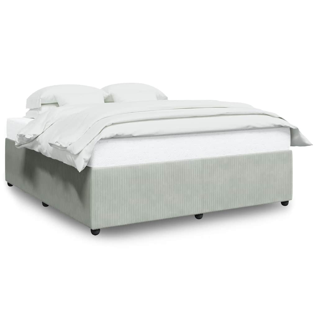 Bed Frame Light grey Velvet California King Bed Frame