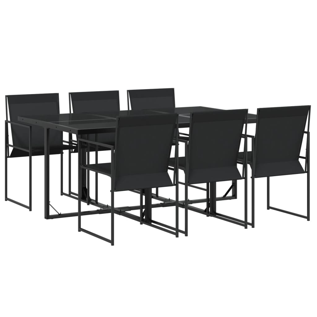 Garden Dining Set Black