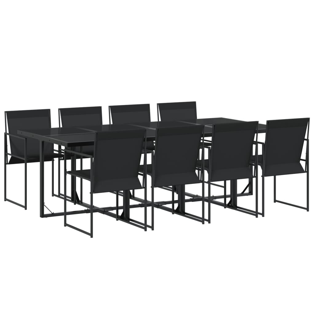 Garden Dining Set Black