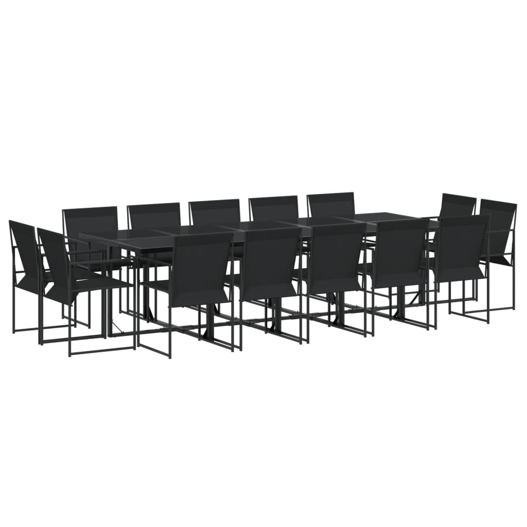 Garden Dining Set Black