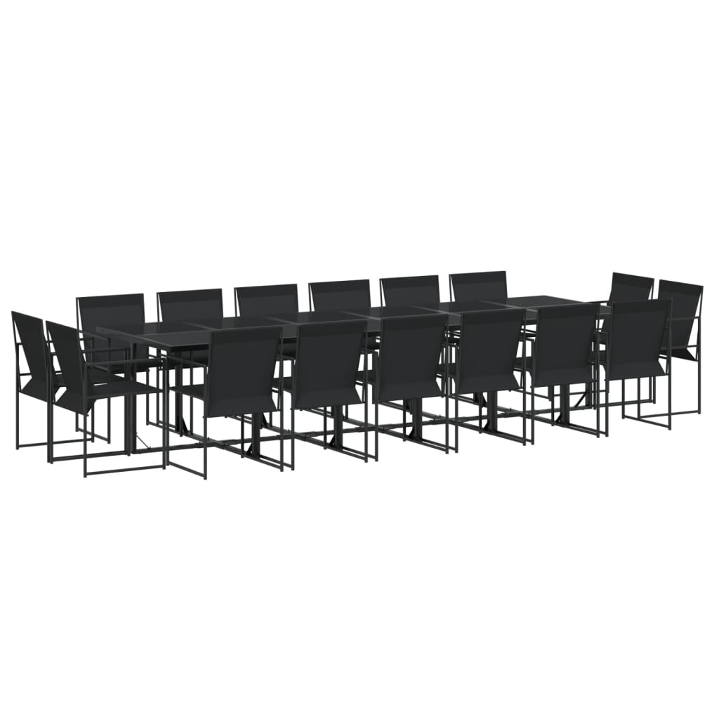 Garden Dining Set Set of 16 Black