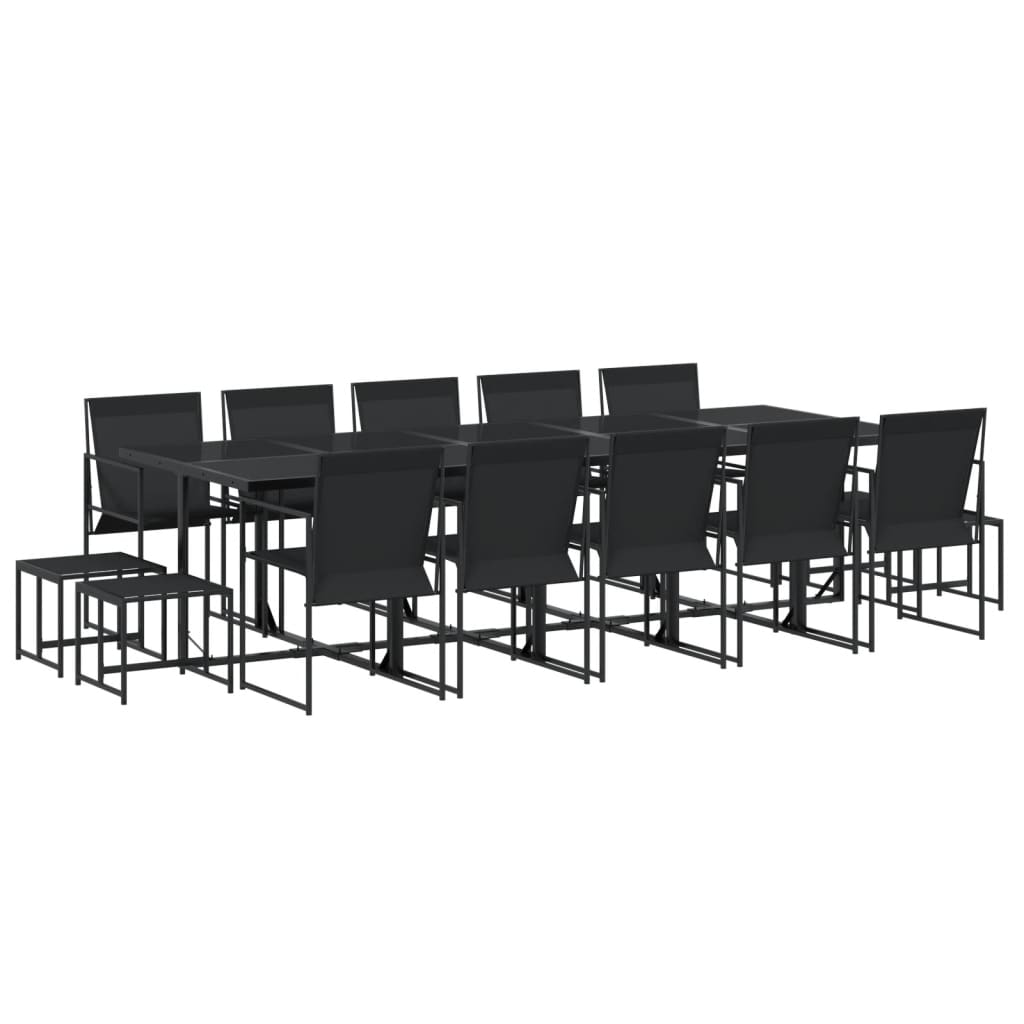Garden Dining Set Black