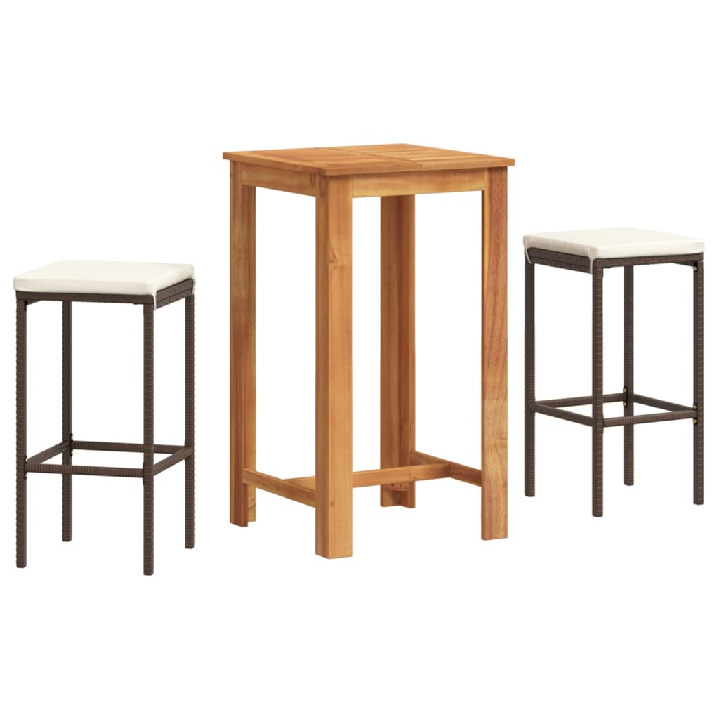 Garden Bar Set Brown, Cream White