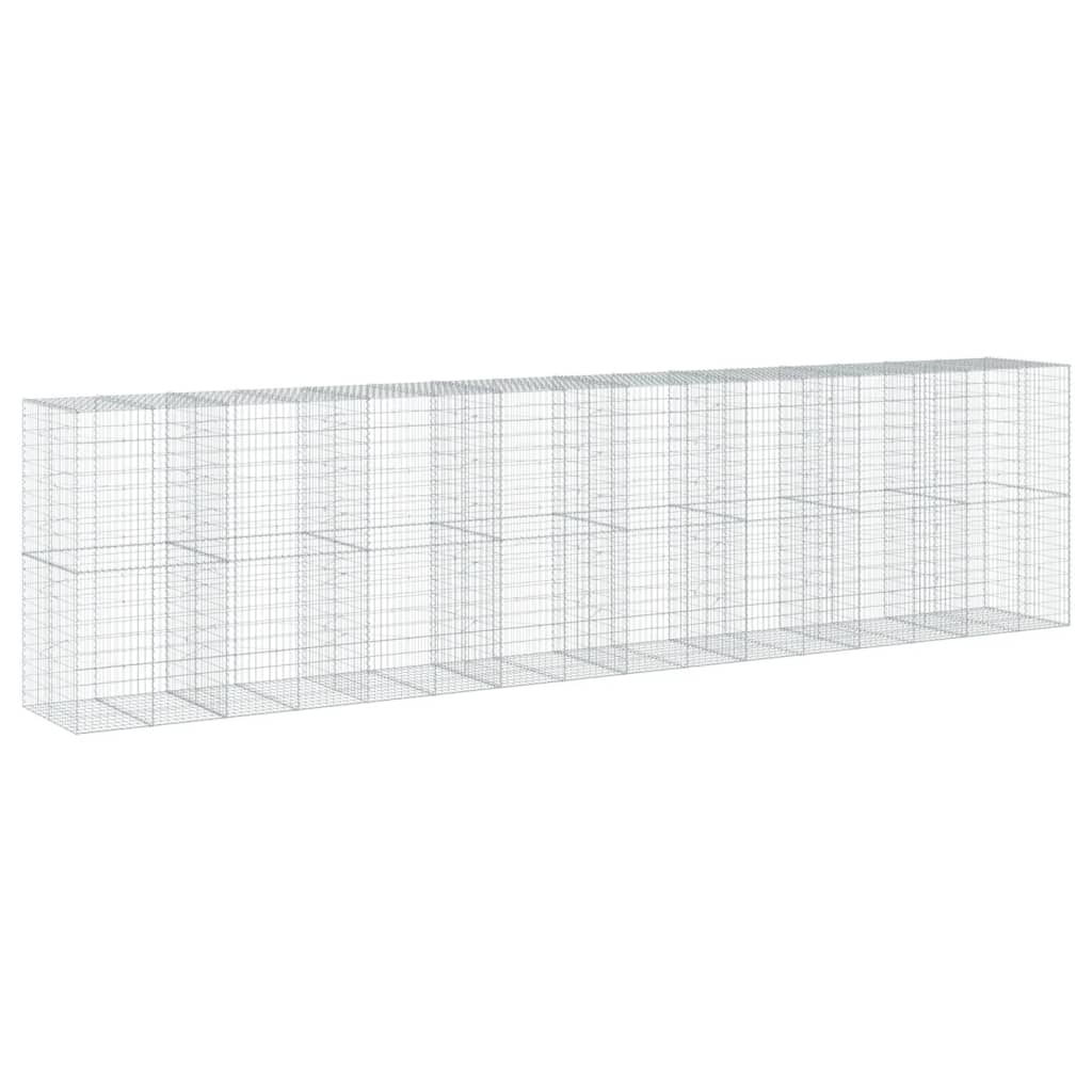 Gabion Basket Silver Galvanized Iron Extra Large Durable