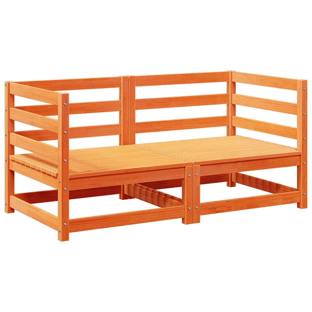 Garden Sofa Set Wax Brown Solid Pine Wood Medium Modular