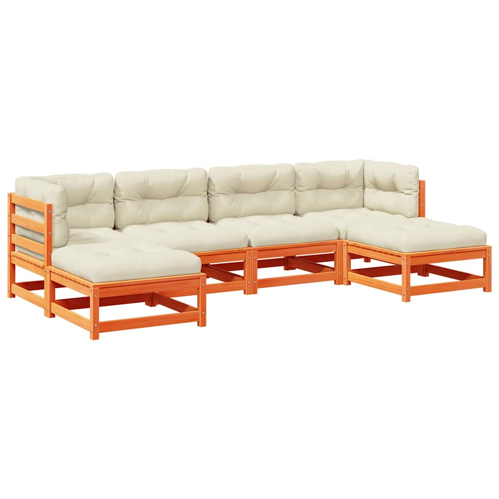 Outdoor Sofa Set Wax brown Solid pine wood Large Modular
