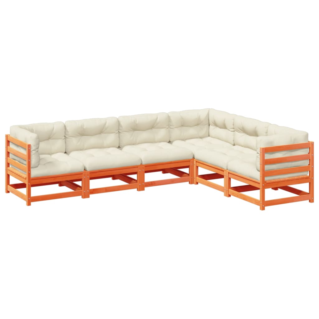 Garden Sofa Set Wax Brown, Cream
