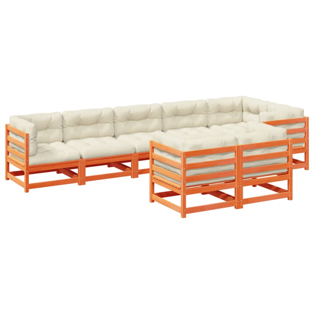 Garden Sofa Set Wax brown, Cream