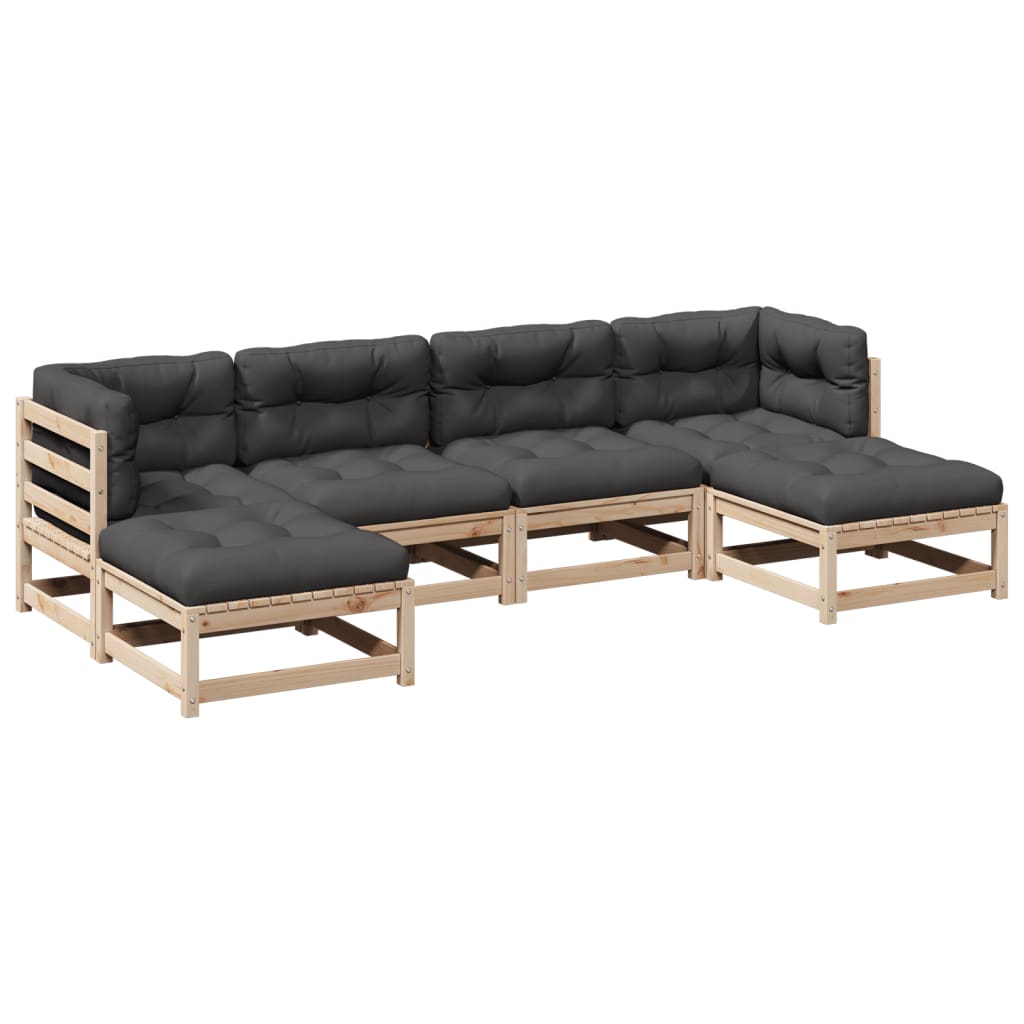 Garden Sofa Set Anthracite Solid Pine Wood Standard Modular