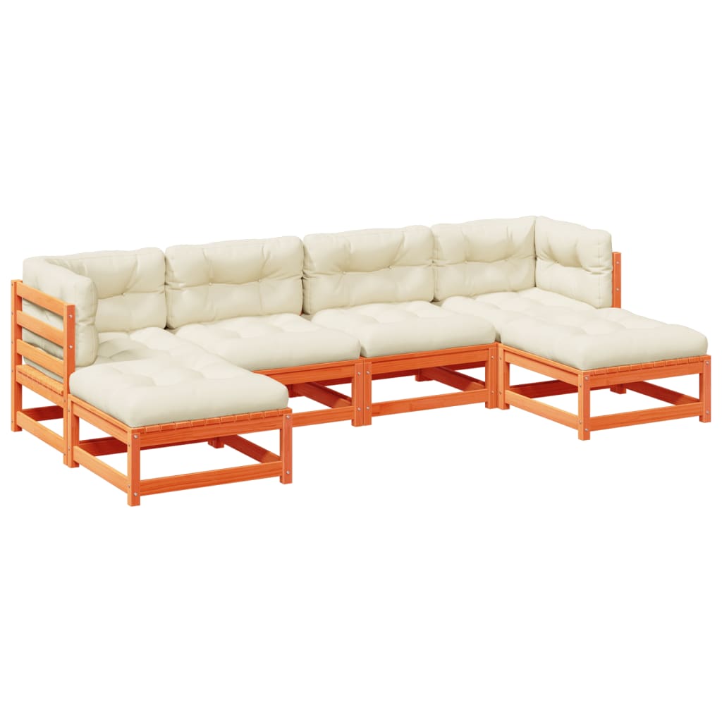 Garden Sofa Set Wax Brown, Cream