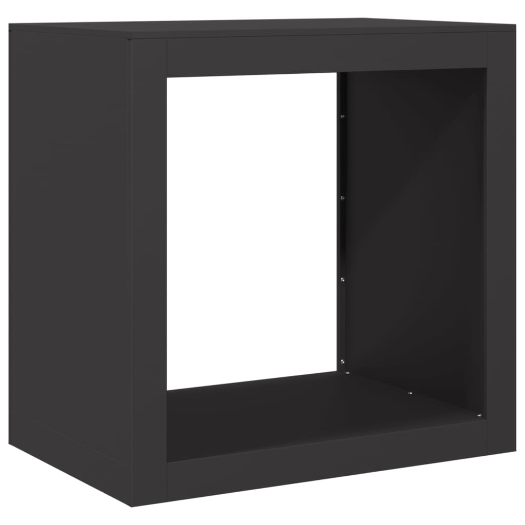 Firewood Rack Black 23.6x15.7x23.6" Steel