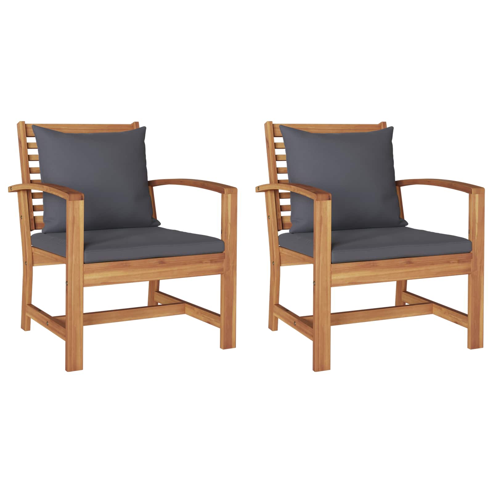 Chair 2 Piece Brown and Dark Grey 25.59 x 23.62 x 30.12 in