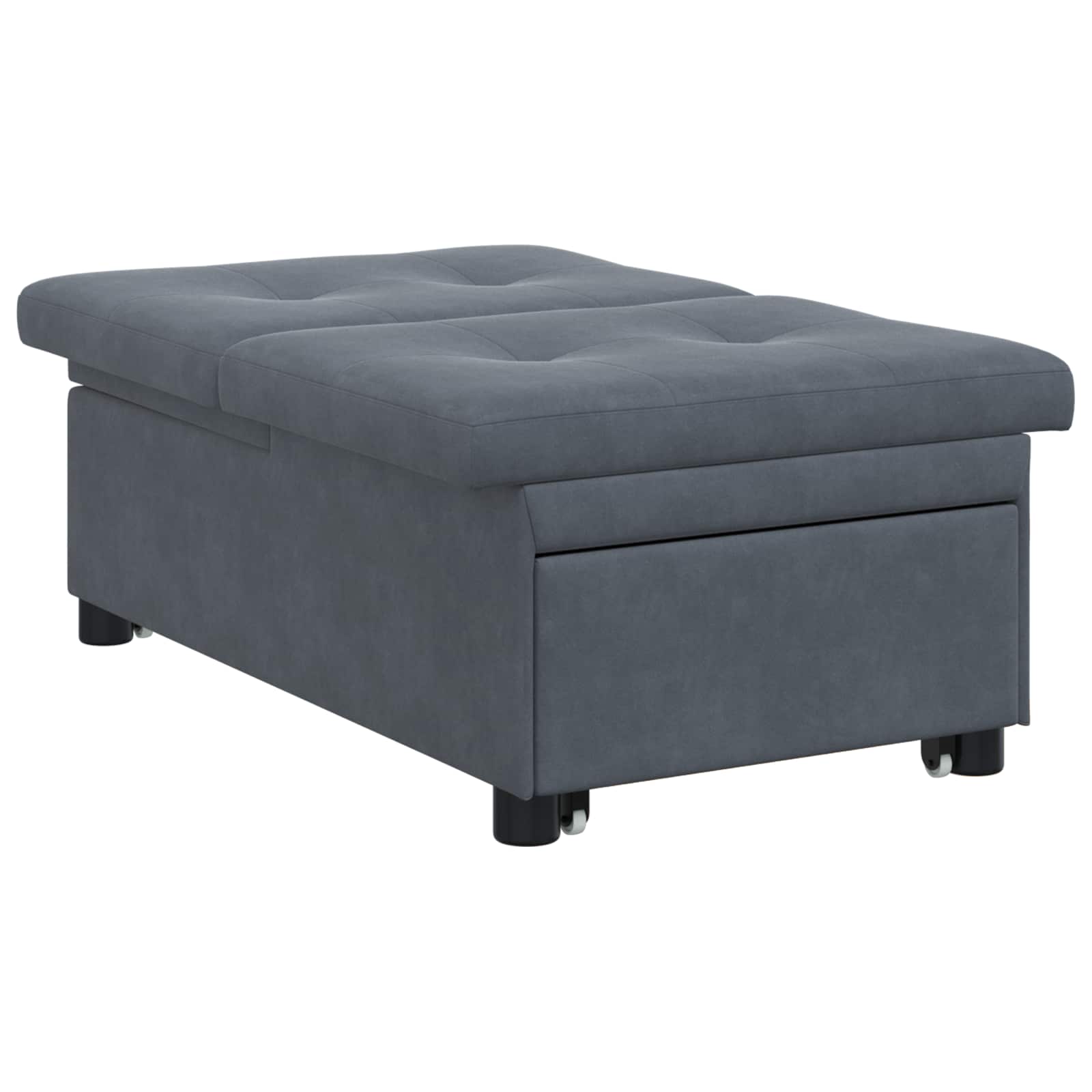 Sofa Bed Dark Grey 76.38 x 26.38 x 32.28 in Velvet