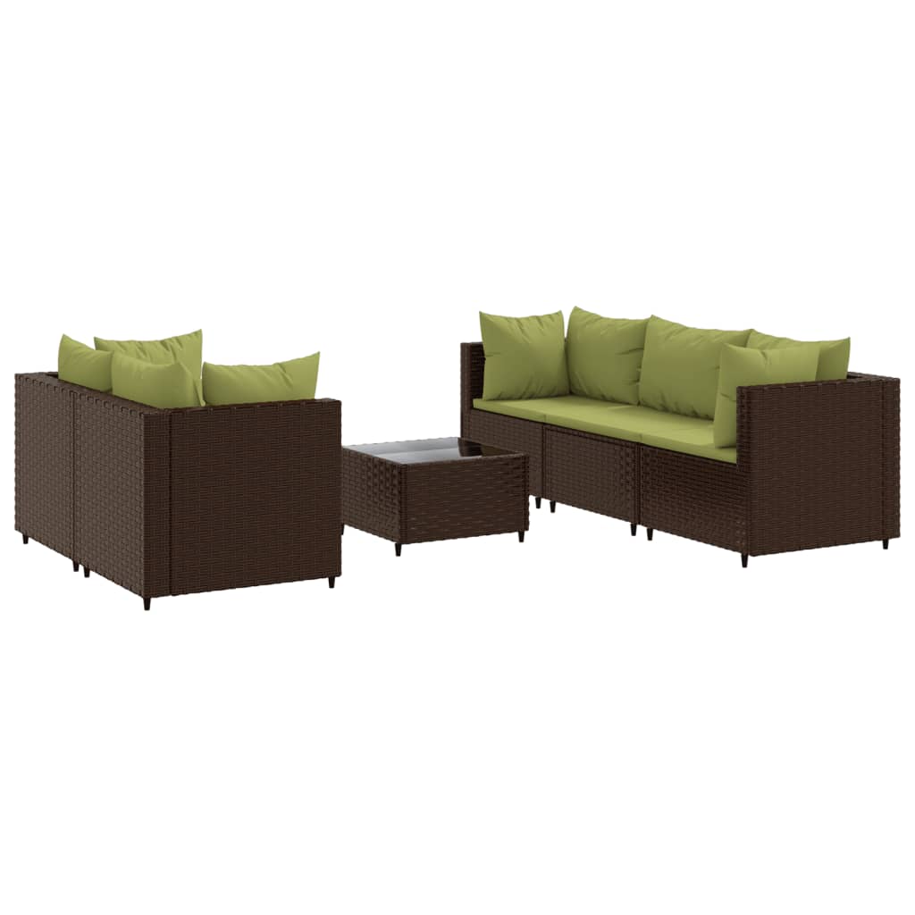 Patio Lounge Set Set of 5 Brown, Green