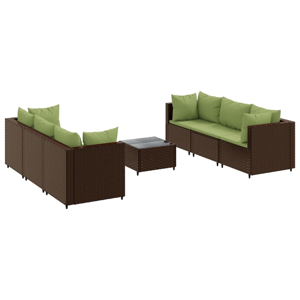 Patio Lounge Set Set of 6 Brown