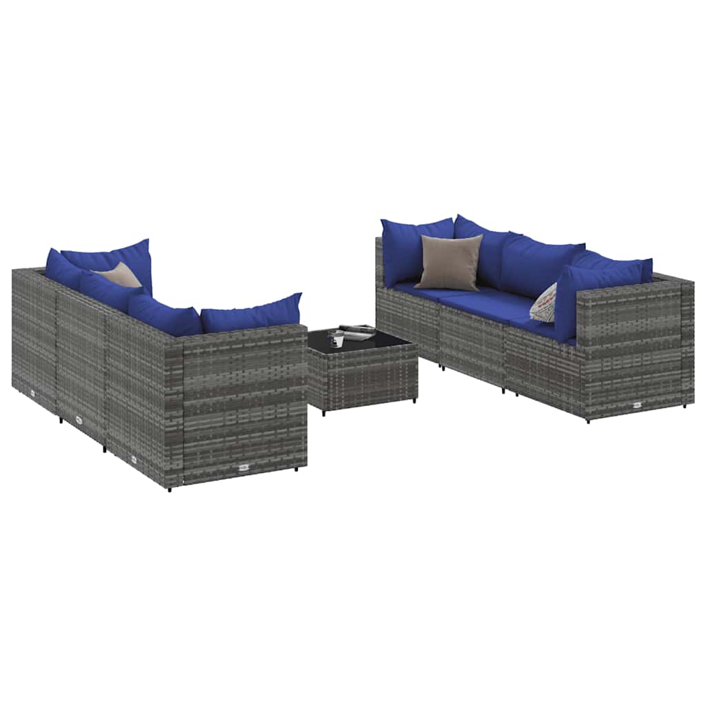 Patio Lounge Set Set of 6 Gray