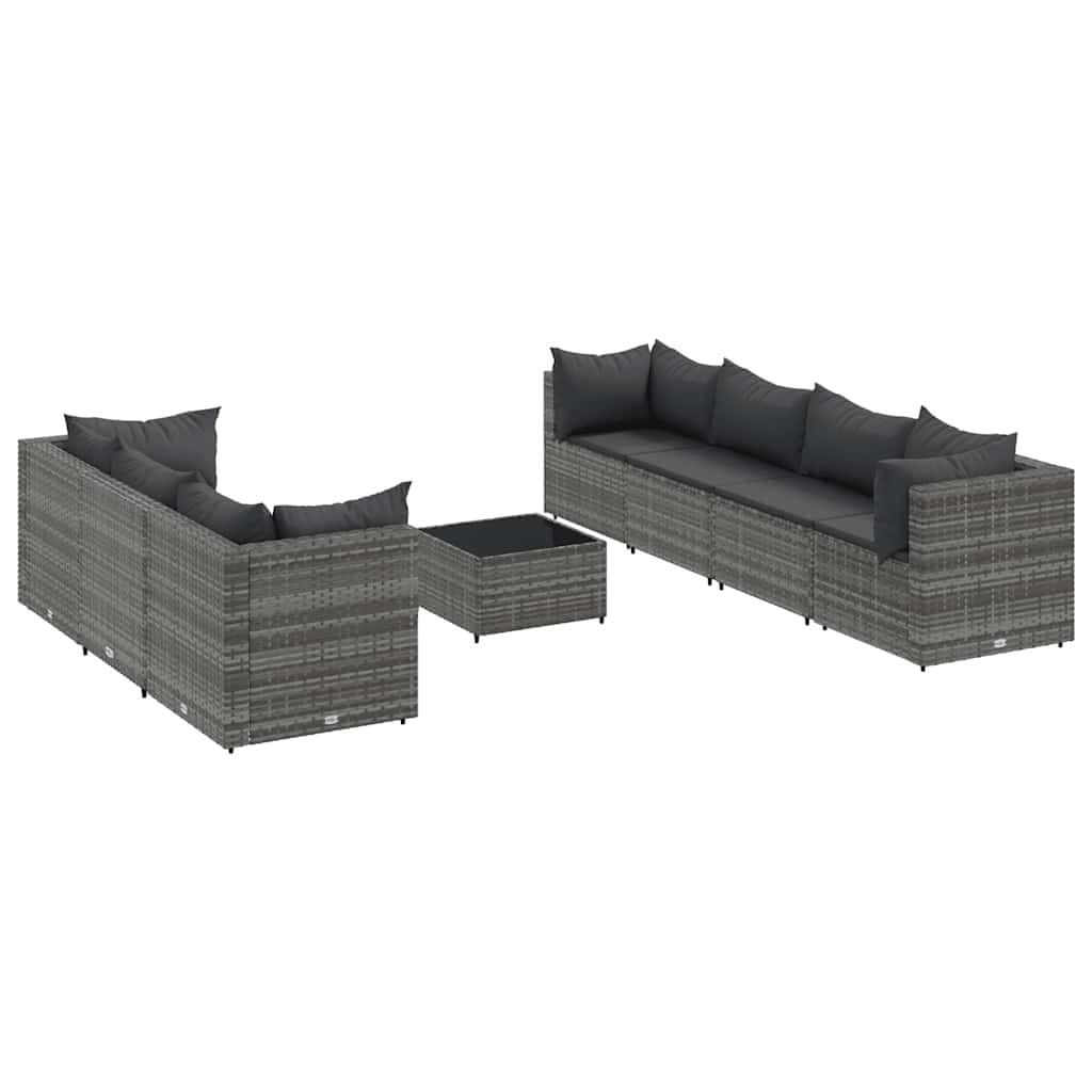 Patio Lounge Set Set of 7 Gray
