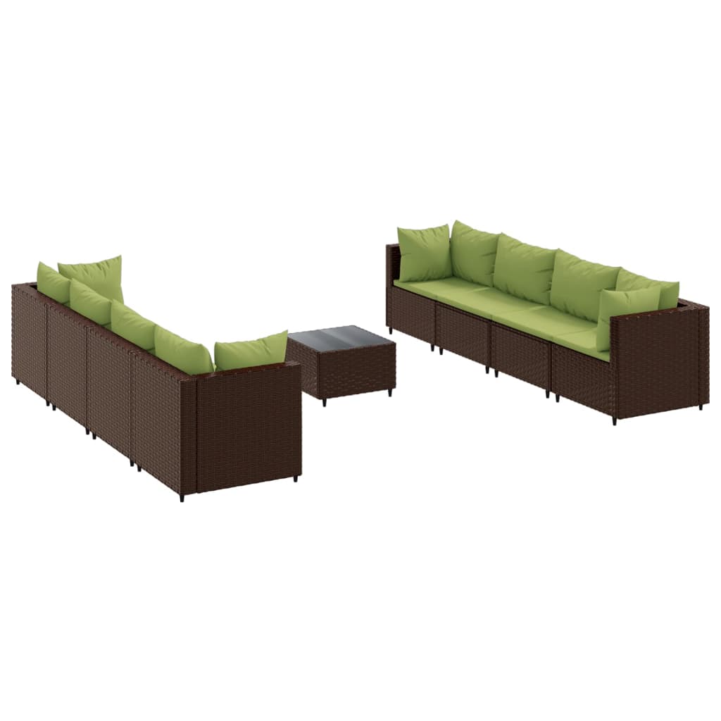 Patio Lounge Set Set of 8 Brown