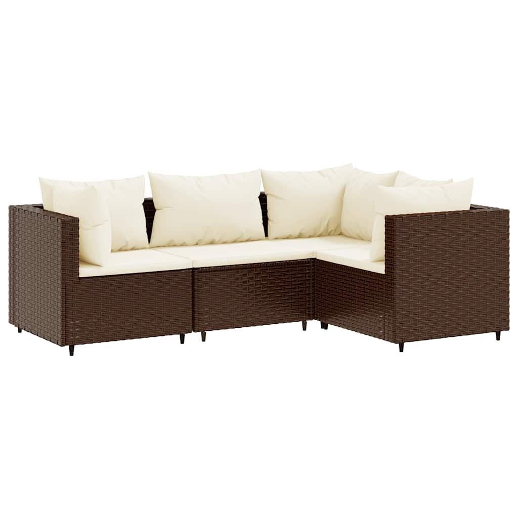 Patio Lounge Set Brown PE Rattan Medium Modular