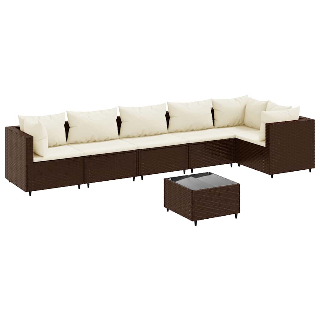 Patio Lounge Set Brown