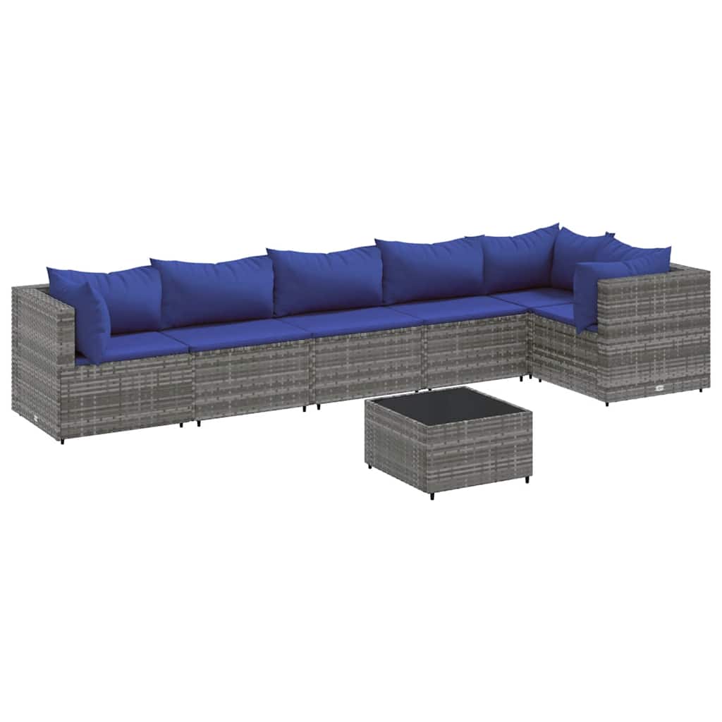 Patio Lounge Set Gray, Dark Blue