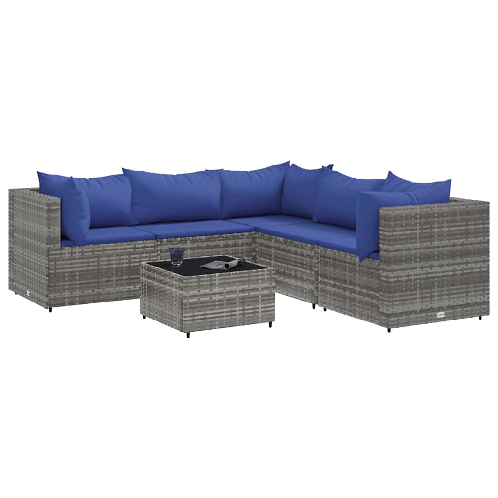 Patio Lounge Set Grey, Dark Blue