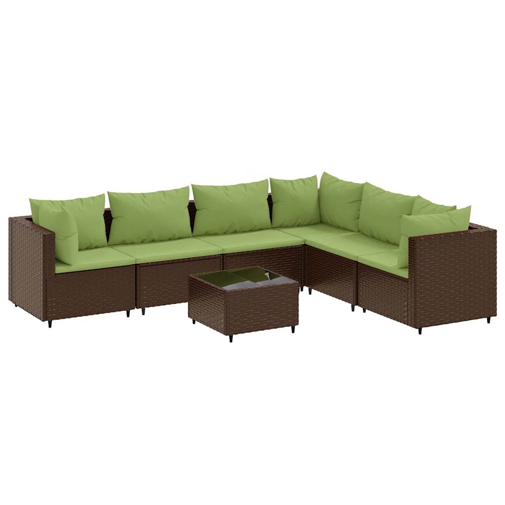 Patio Lounge Set Brown PE rattan Large Patio Lounge Set