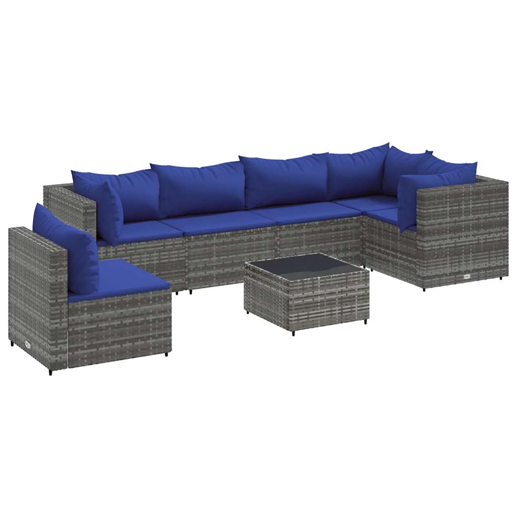 Patio Lounge Set Grey PE rattan Medium Modular