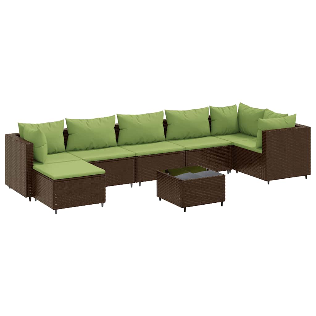 Patio Lounge Set Brown PE rattan Large Modular