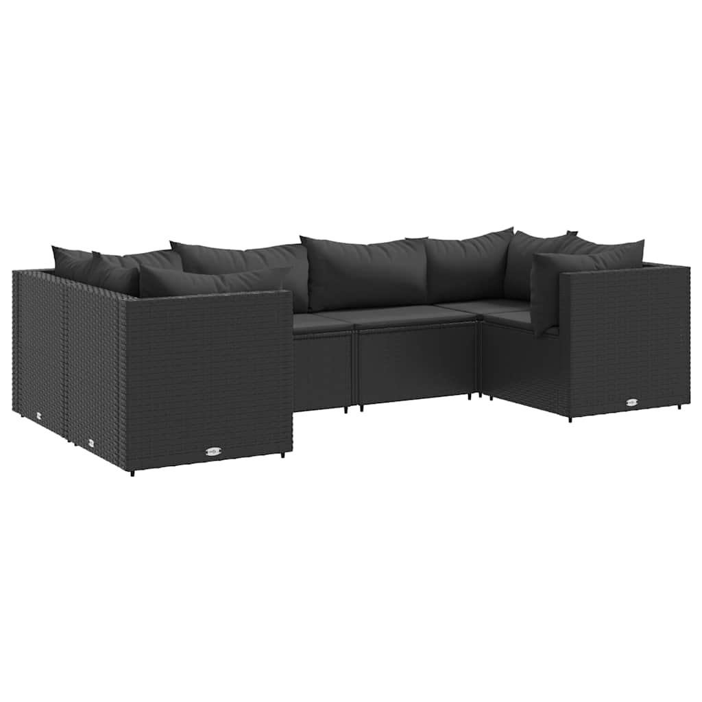 Patio Lounge Set Black PE Rattan Medium Modular