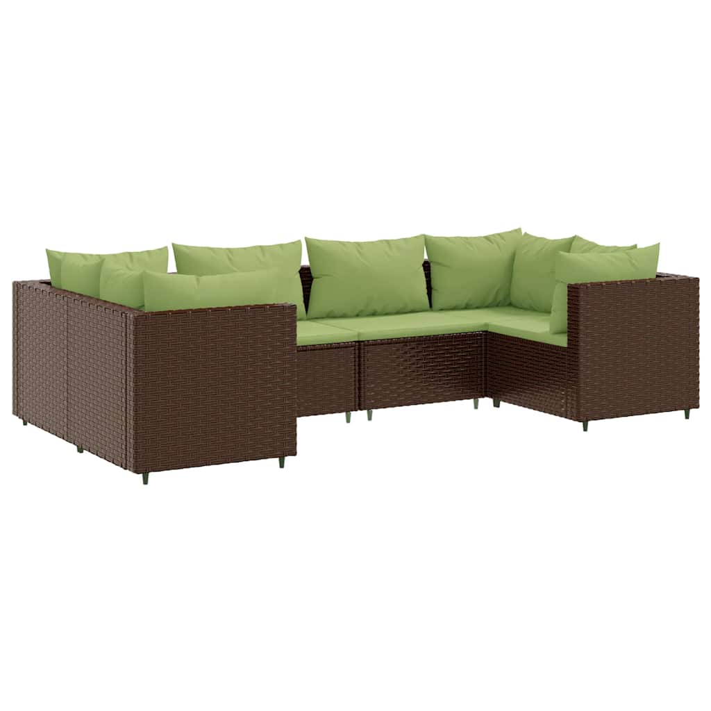 Patio Lounge Set Brown PE rattan, Powder-Coated Steel, Polyester