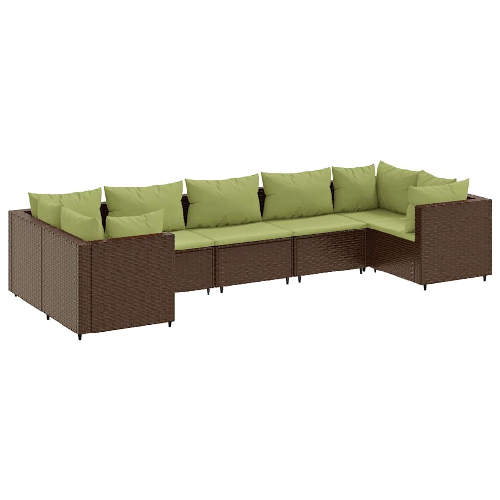 Patio Lounge Set Brown, Green