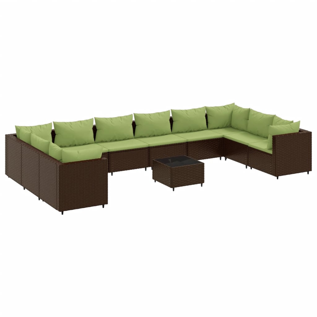 Patio Lounge Set Brown, Green