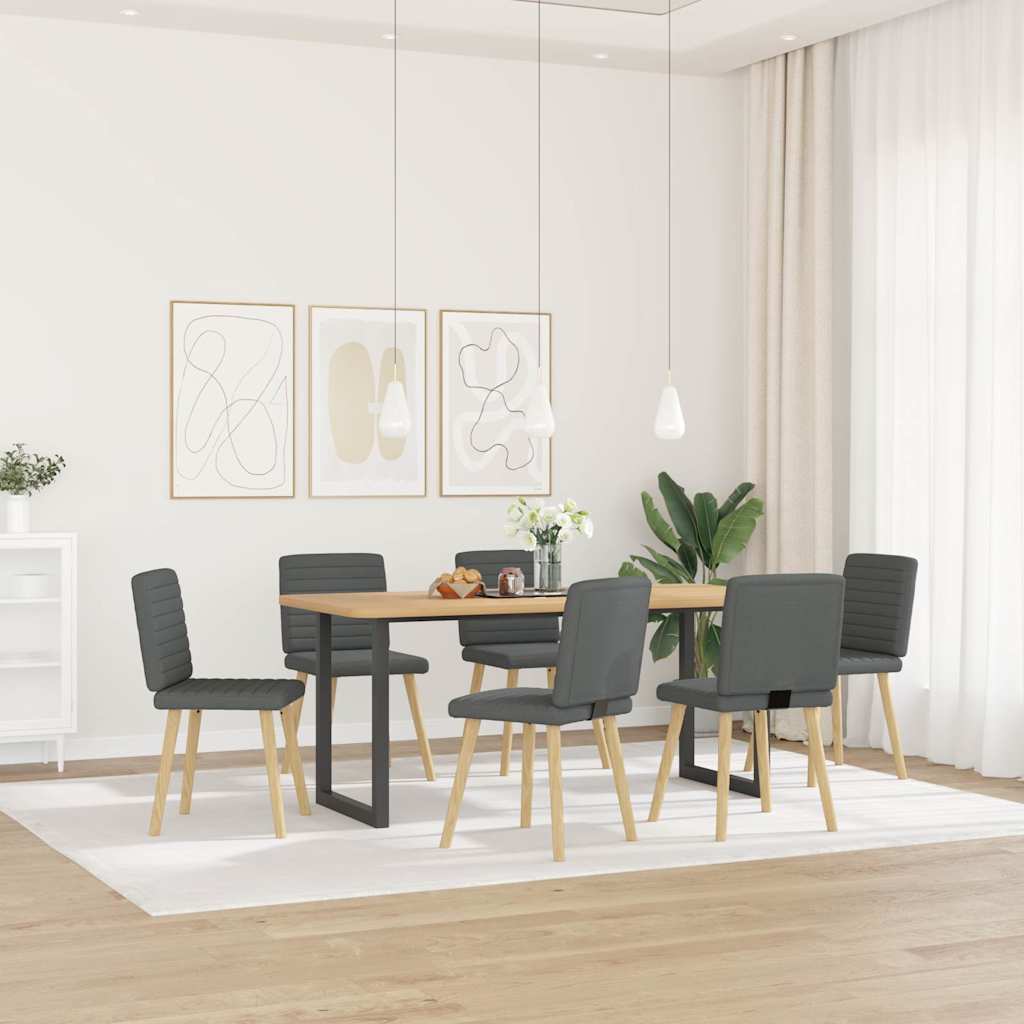Dining Chair Set of 6 Dark Grey